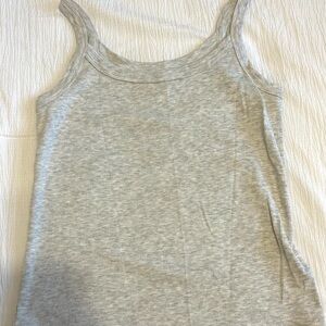 Gray Ribbed Tank Top